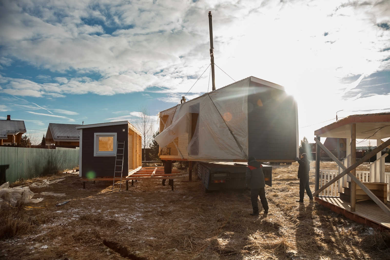 Lieferung eines Teils eines Modulhauses